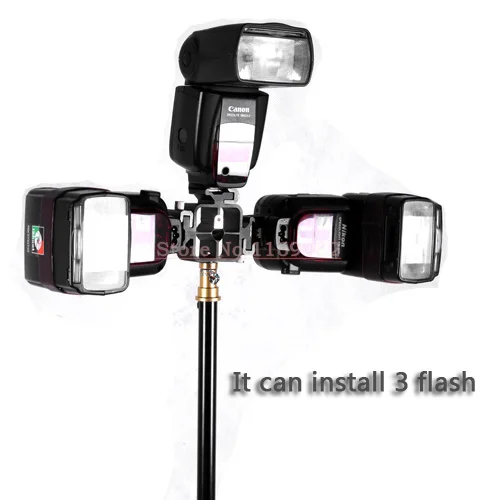 Металлический 3 зажима для горячего холодного башмака подставка вспышки