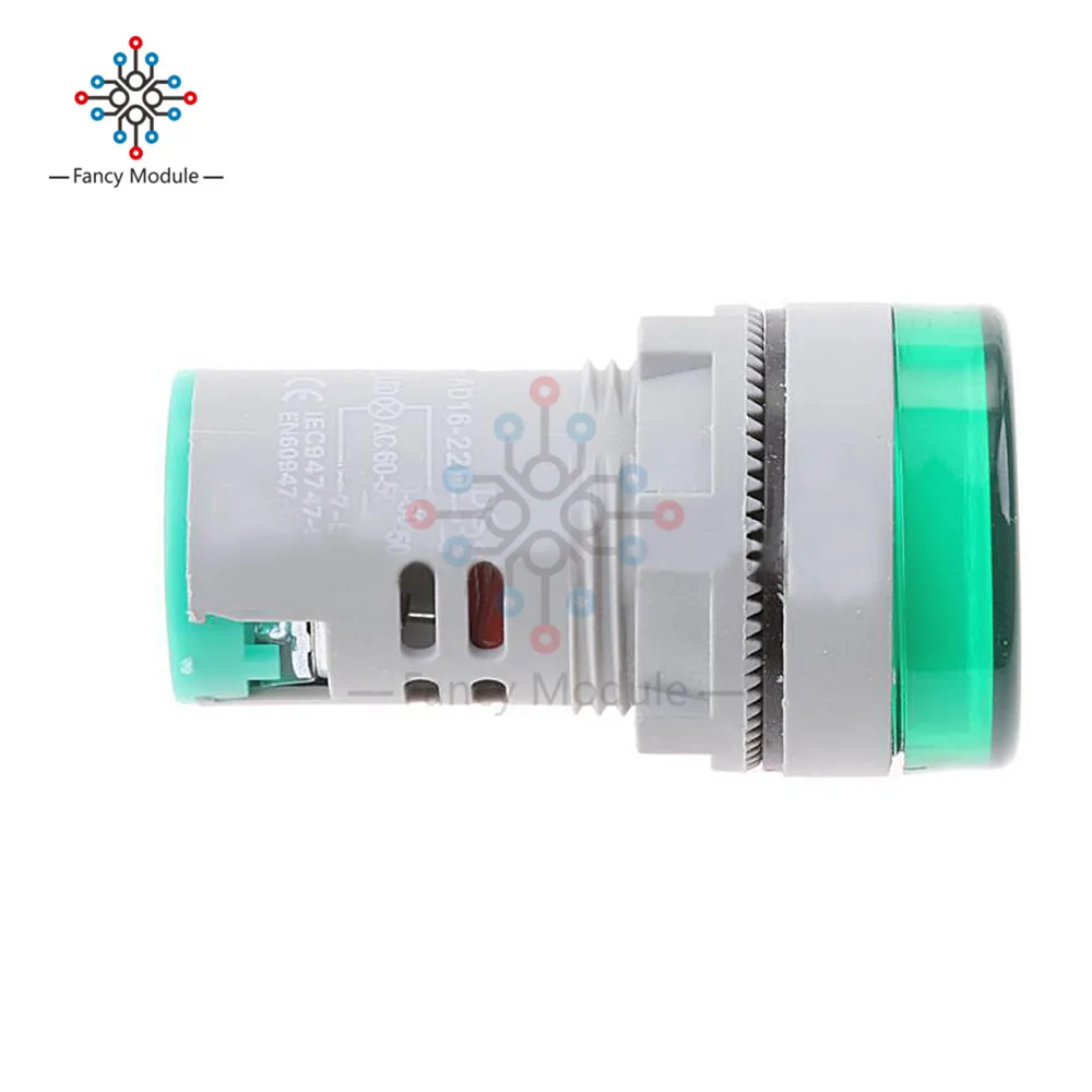 Diymore 22 мм AC60-500V светодиодный вольтметр измеритель напряжения индикатор пилотный светильник DIY красный зеленый оранжевый