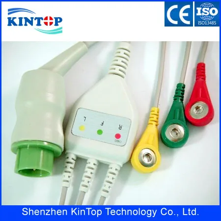 Совместимость новый Kontron Цельный ECG кабель с 5 проводами оснастки ecg 12 pin IEC CE