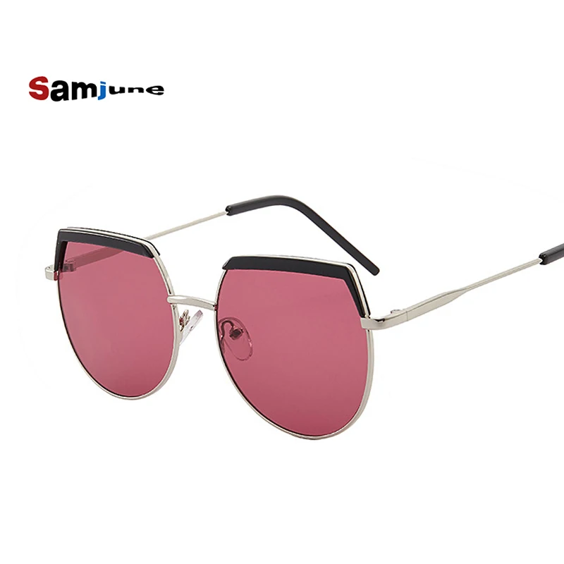 Samjune 2019 новые металлические солнцезащитные очки для бровей нерегулярные круглые