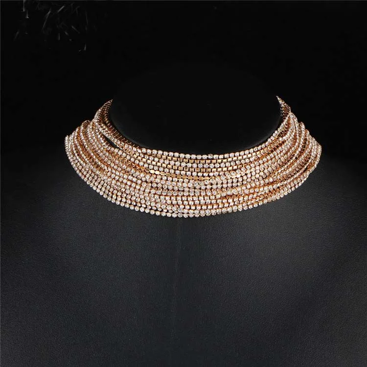 YLN193A Imixlot многослойное колье со стразами ожерелье для женщин Новинка Bijoux Maxi эффектное ожерелье s Collier модные украшения - Окраска металла: YLN193A