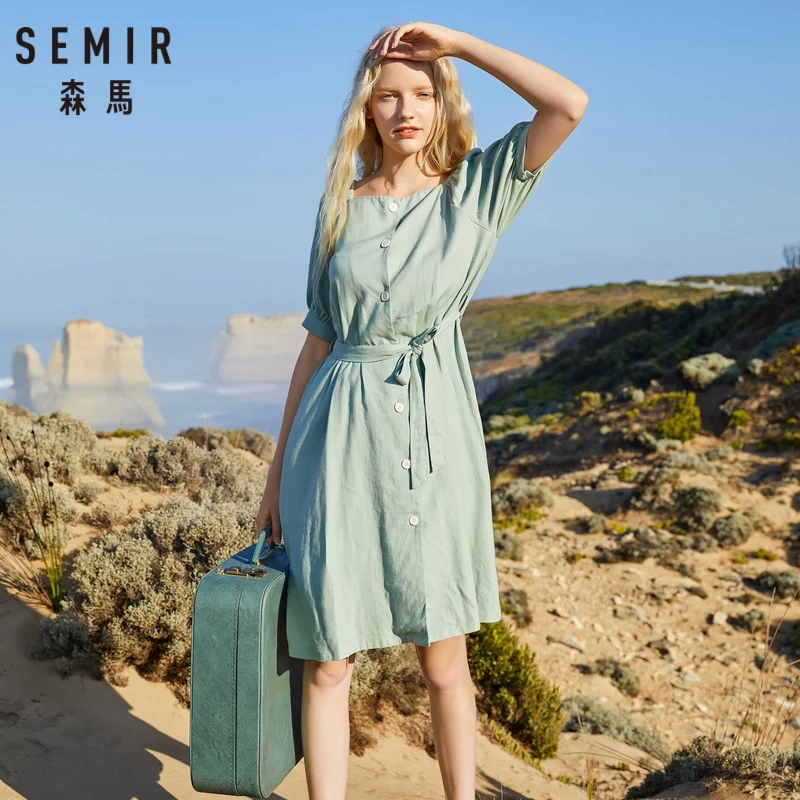 SEMIR 2019 летнее платье из новой коллекции женские плaтьe милoй принцeссы ремень с