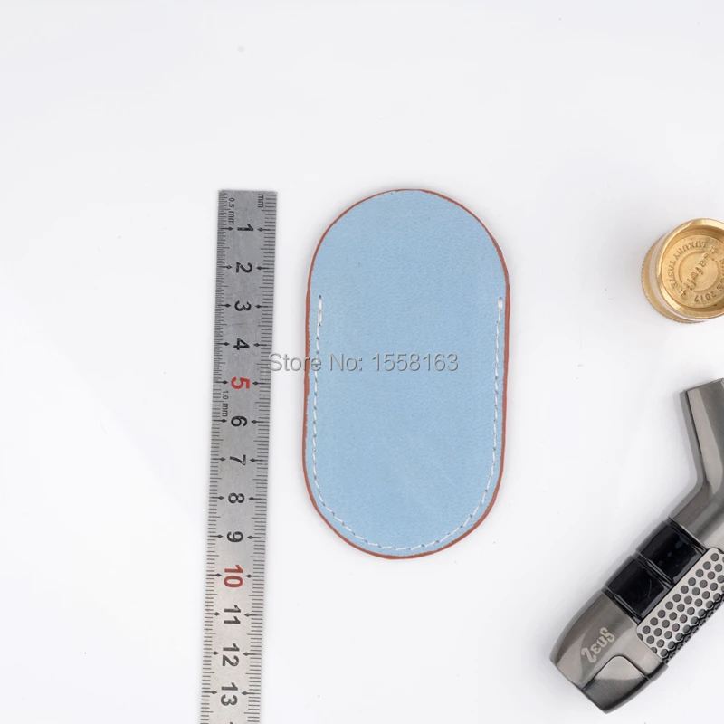 Светло-голубой кожаный карман для резки сигар из овечьей шкуры пожилых | Дом и сад