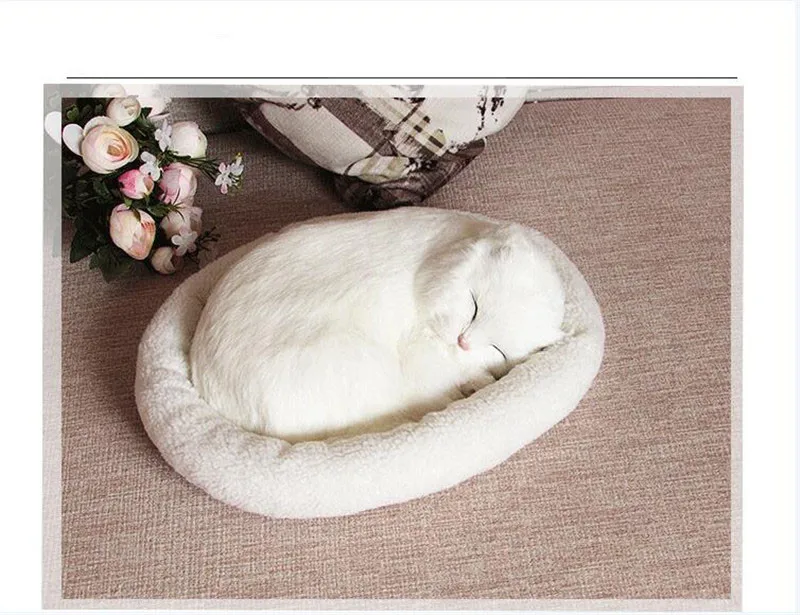 A Моделирование кошки плюшевые игрушки куклы kawaii дышащие кошки Модель Игрушки Животные Куклы Дети творческие подарки украшение дома автомобиля - Высота: A