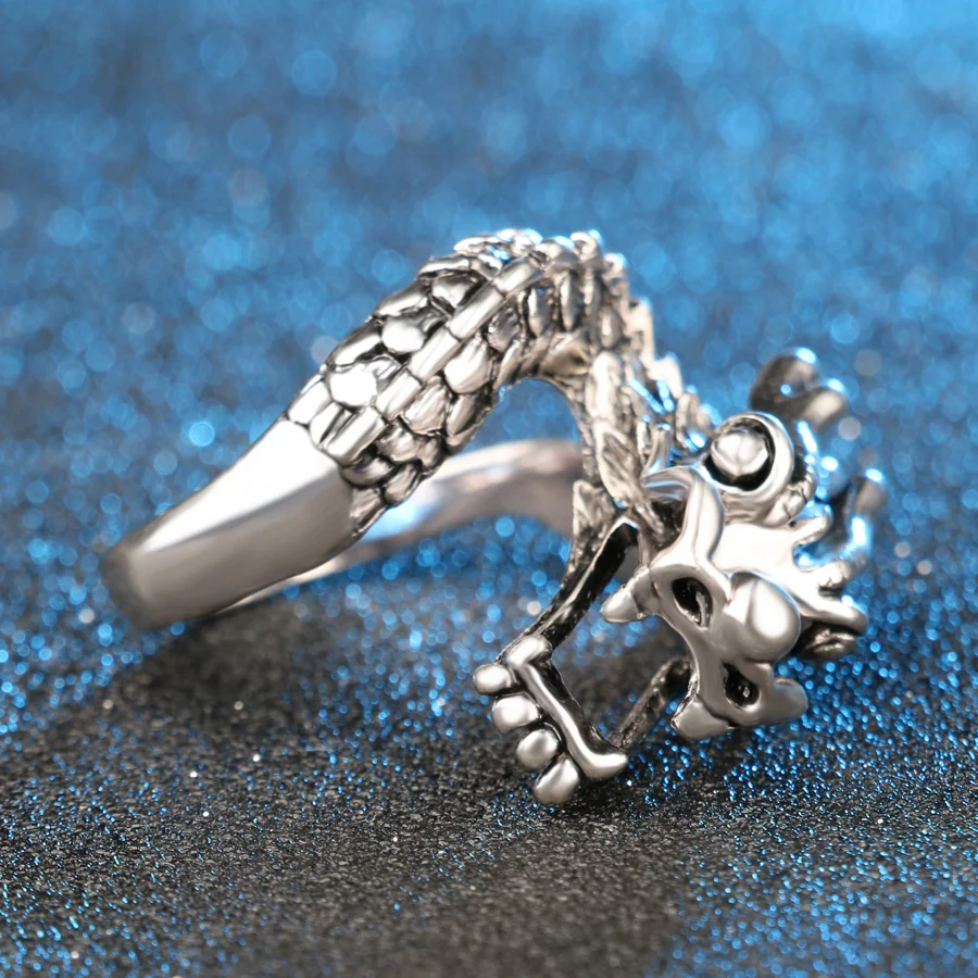 Мужское кольцо в стиле панк с изображением дракона|punk ring|punk ring menring men |