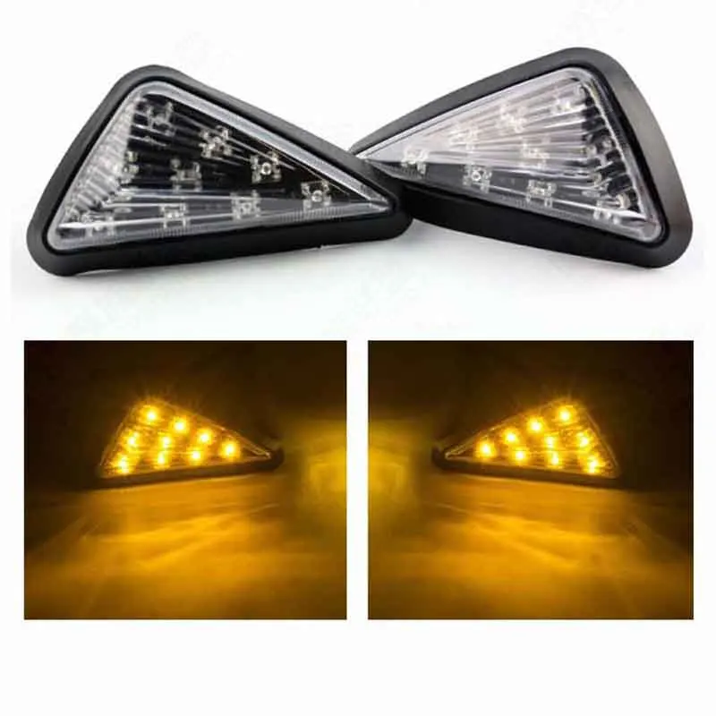 

Triangle Flush LED Motorcycle Turn Signals Blinkers Indicator Lights 1 Pair (Amber)