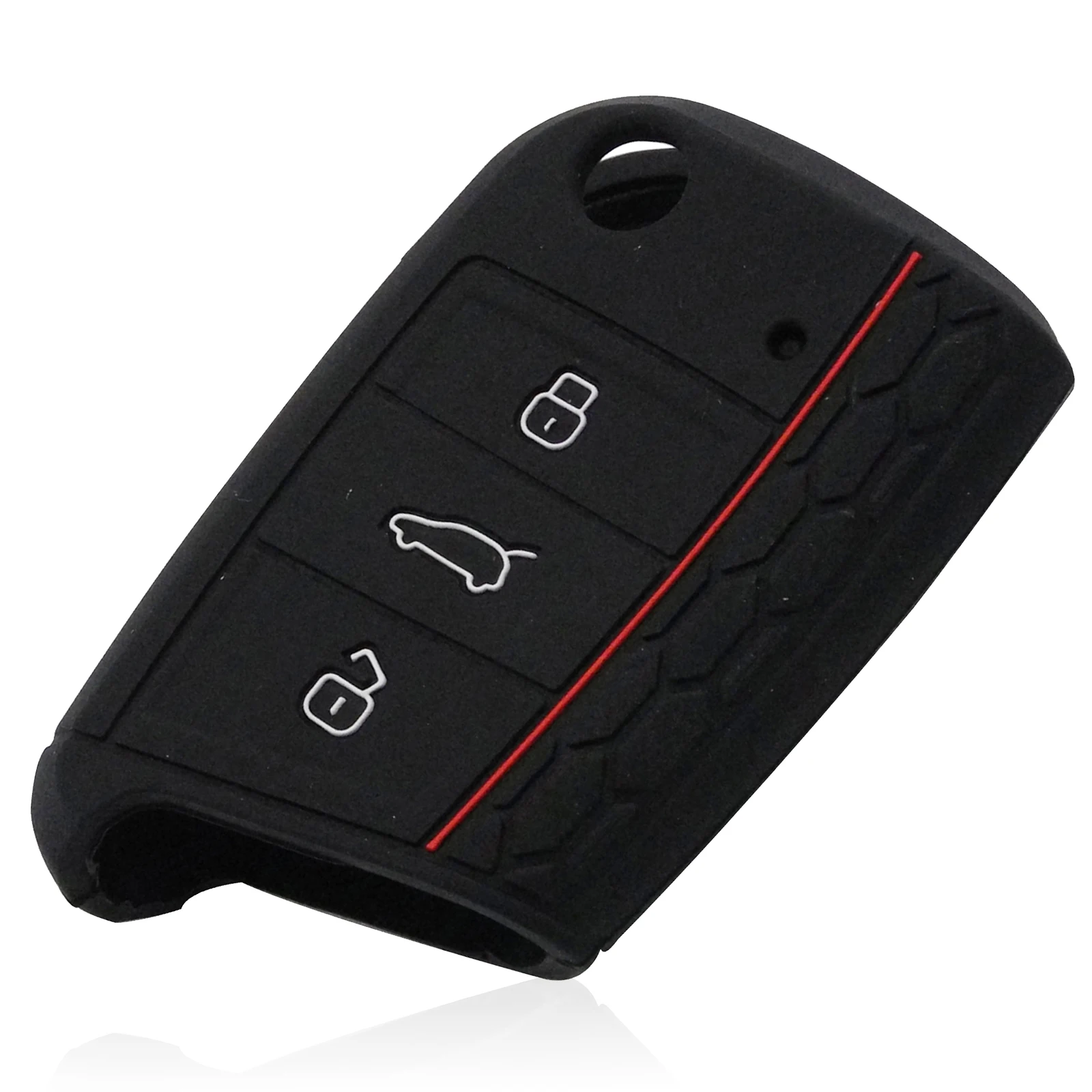 Jingyuqin 3 кнопки Автомобильный ключ чехол для VW Polo Golf 7 Tiguan для Skoda Octavia Kodiaq для сиденья Ateca Leon Ibiza - Название цвета: Black