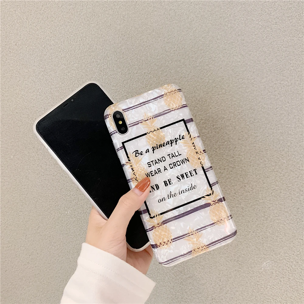 Pineapple dream shell luxury xr xs max Phone case coque for iphone 7 6 6s 8 plus 7plus 8plus fundas Cover funda Pink Cases |