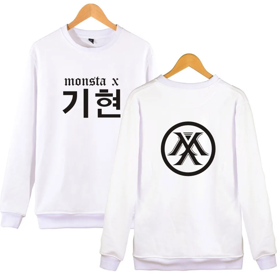 Пуловер MONSTA X осенний свитшот с капюшоном в стиле Харадзюку для женщин и мужчин