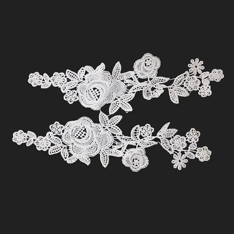 20 пар зеркальные белые цветочные аппликации вышитые кружевные вставки мотивы