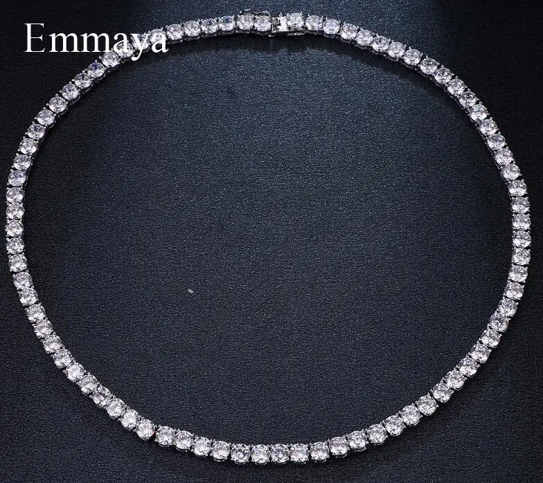 white gold Emmaya брендовые Роскошные модные инкрустационные круглые кубические циркониевые Горячие геометрические ювелирные изделия ожерелья для женщин Блестящий свадебный подарок - Окраска металла: white gold