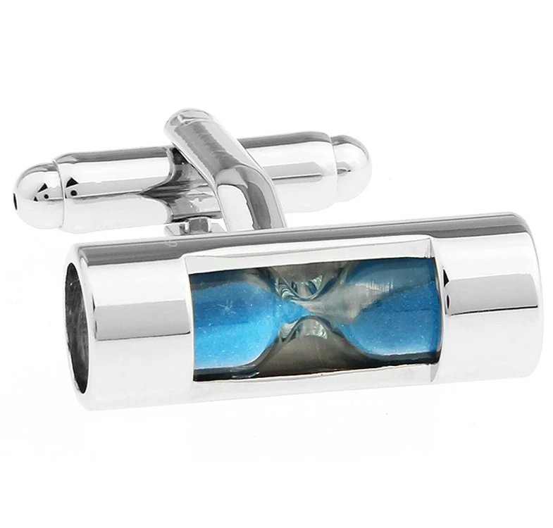 New Arrival High Quality Men Shirt Designer Cuff links Retail Copper Material Blue Hourglass Design CuffLinks Free Shipping | Украшения и