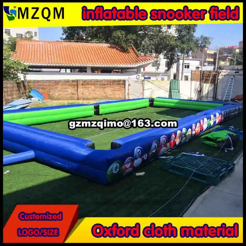Темно-синий MZQM 6x4 m/8x5 m/10x5 m/12X6 M надувной снукер бильярдный стол футбол, надувной СНУК мяч стол поле - Цвет: Темно-синий