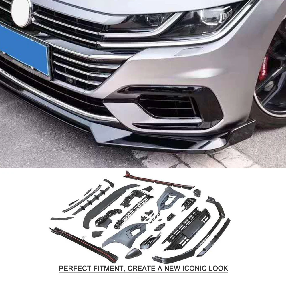 Полипропиленовые комплекты кузова автомобиля передний бампер с губой для VW CC Arteon