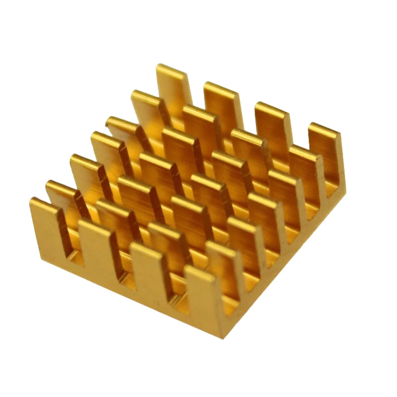 500 шт. 14x14x6mm Золотой теплоотвод алюминиевый чип VGA RAM LED IC электронный радиатор