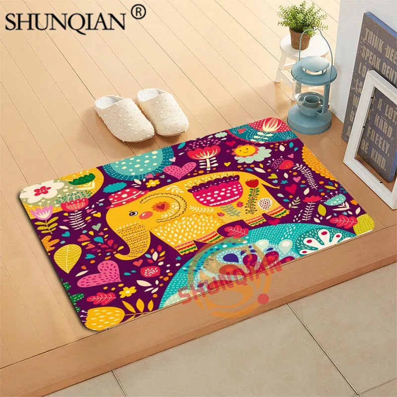 

Cartoon Elephant Art Doormat Custom Your Mats Print slip-resistant Door Mat Floor Bedroom Living Room Rugs 40x60cm 50x80cm