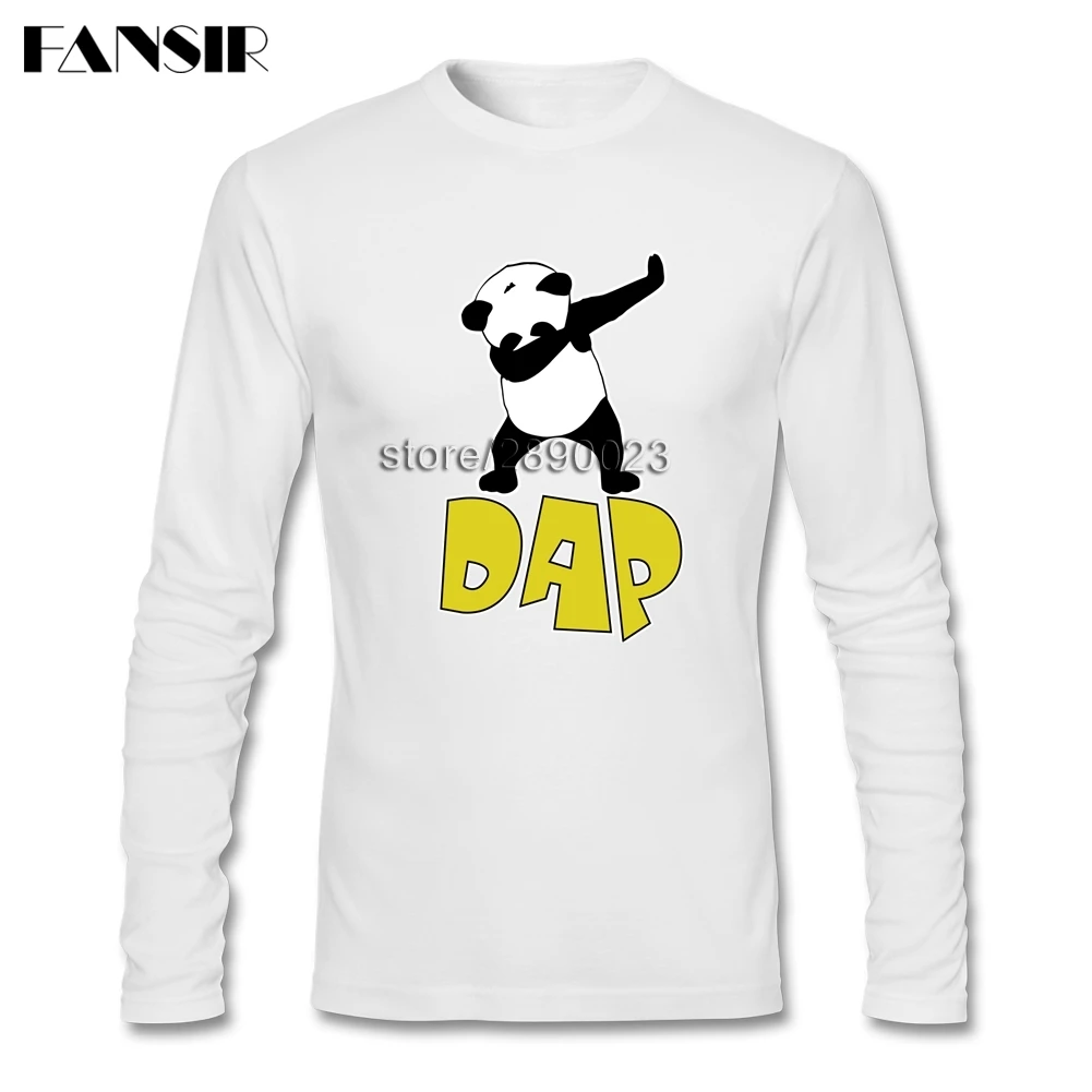 Мужские футболки в стиле хип хоп с пандой забавные танцевальные Dab длинным