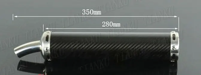 Выхлопной глушитель для мотоцикла 350 мм из углеродного волокна Honda TZR125 TZM150 RVG250 TSR200