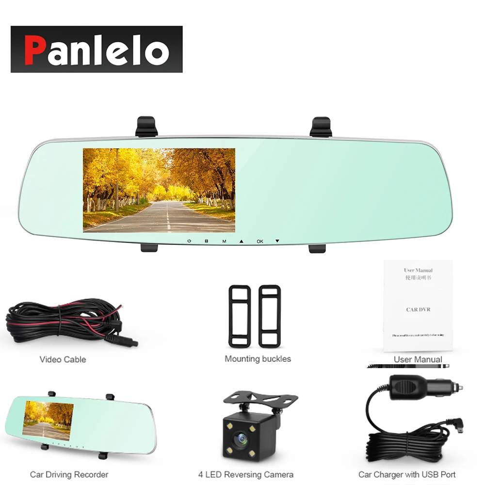 Зеркало заднего вида 1296 P HD Автомобильный dvr 5 0 &quot170 ночное видение автомобильный