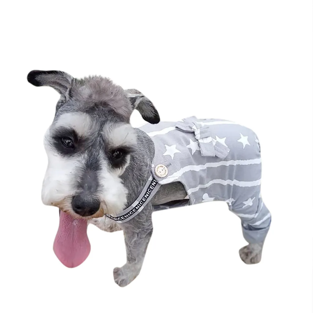 Dog Jumpsuit Pet Cats Dog Spring And Summer Breathable Cute Star Printed Pet Dog Clothes York Pet Supplies Costume Roupa