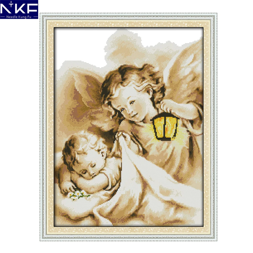 

NKF The angel in dream needle craft cross stitch charts handcraft counted canvas Christmas cross stitch kits for home decoration