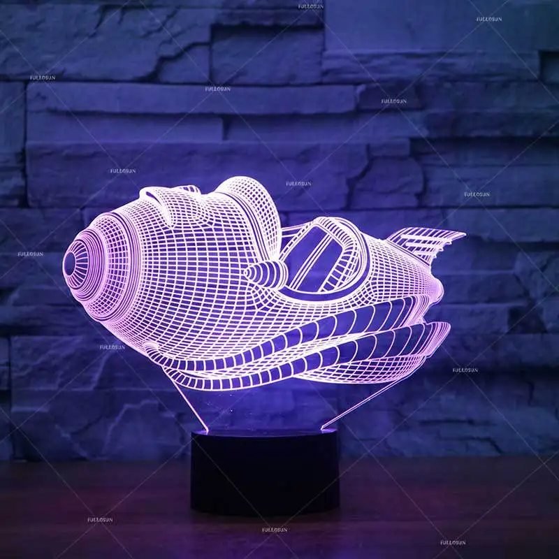 Модель летающего автомобиля светодиодный ночник 3d креативная композиция