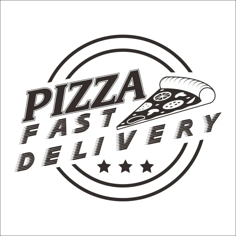 DCTAL Pizza La etiqueta engomada del arte vinilo pared Pegatina Quadro Parede Декор роспись пиццы наклейка