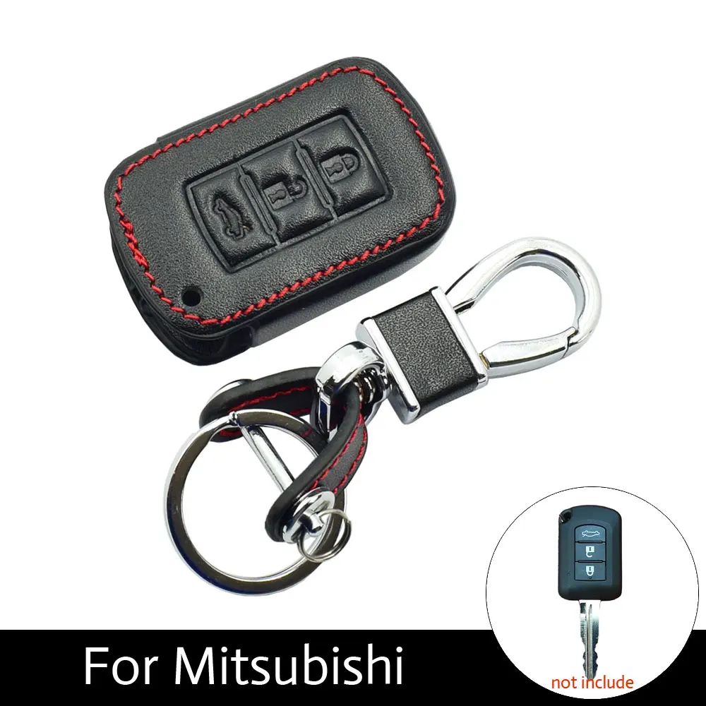 ATOBABI 3 кнопки кожаный чехол для ключа автомобиля дистанционного брелока Mitsubishi ASX
