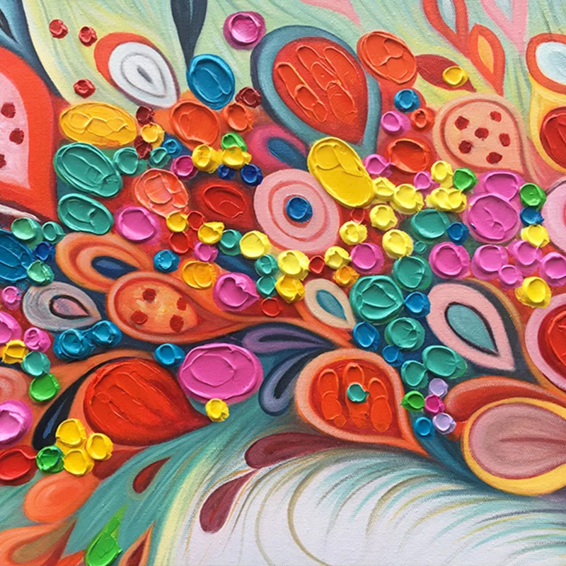 Ручная роспись, абстрактный цвет, павлин, живопись на холсте, настенное искусство, настенные украшения, картины, живопись для гостиной, домашний декор
