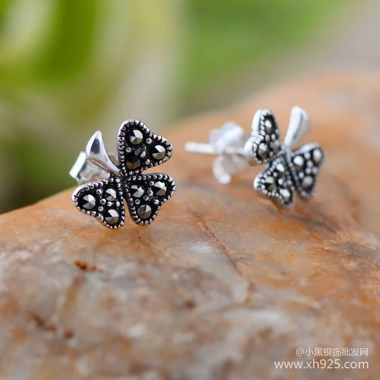 

Ms Black Wholesale 925 Sterling Silver Jewelry Thai Restoring Ancient Ways is Mark Clover Earrings