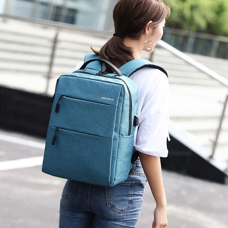 2019 повседневное Модные простые и легкие рюкзак для ноутбука зарядка через usb Backbag