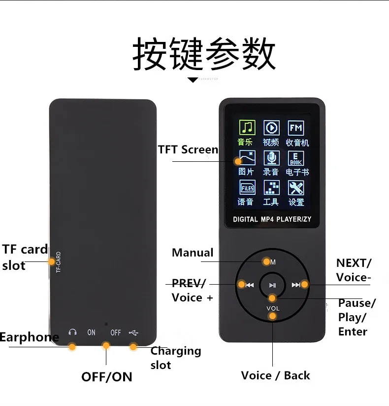 Портативный музыкальный проигрыватель HD экран 1 8 дюйма модная Поддержка TF карты