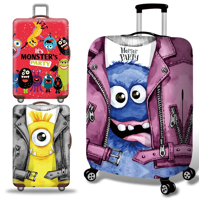 Strange Luggage Cover Travel Suitcase Protector Suit For 18-32 Size Trolley Case Dust Travel Accessories Elasticity Box Sets