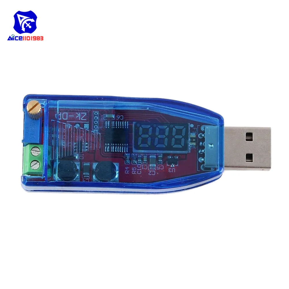 Светодиодный DC-DC 5 В к DC 1-24 В регулируемый потенциометр USB Шаг вверх/вниз понижающий повышающий преобразователь питание регулятор напряжения Модуль