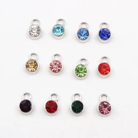 mix 60pcs crystal birthstone floating charms for floating glass locket pendant