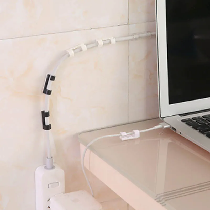 Гибкие зажимы для управления кабелем USB Кабельный органайзер пластиковый USB устройство для сматывания кабеля протектор стяжки Держатель кабеля