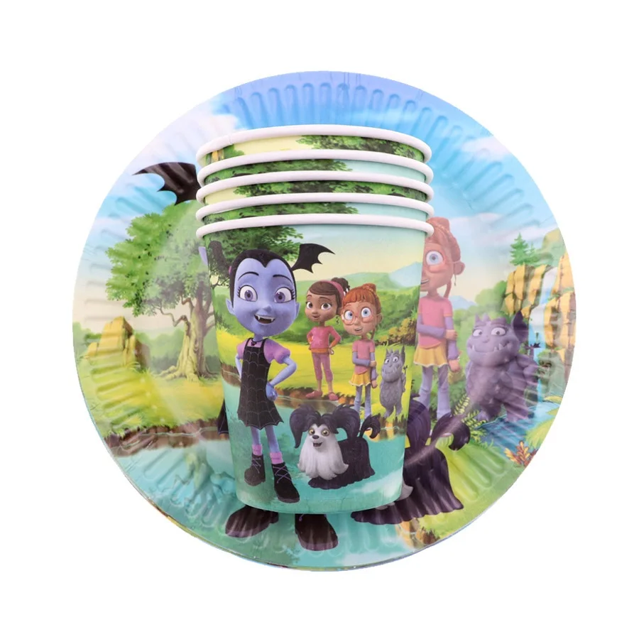 6 шт./партия Vampirina тема для девочек одноразовая коробка конфет День рождения, детский душ тема столовая посуда все для праздника