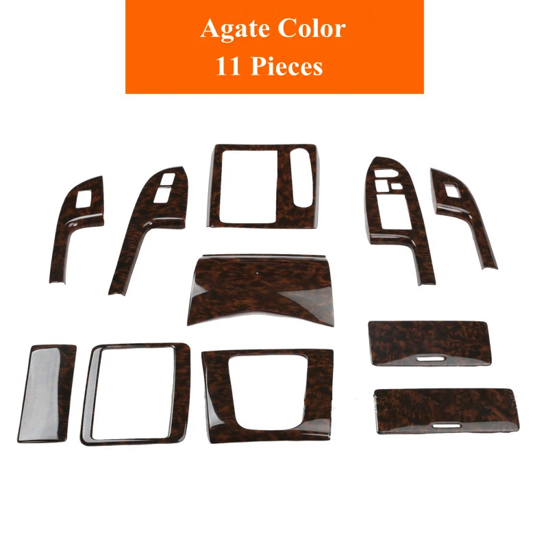 11Pcs Agate Color 11 шт./компл., АБС-пластик, Автомобильный интерьер древесины Цвет крышка наклейки отделкой Панель комплект Подходит для Honda Accord 2003-2007 7th поколения - Название цвета: 11Pcs Agate Color