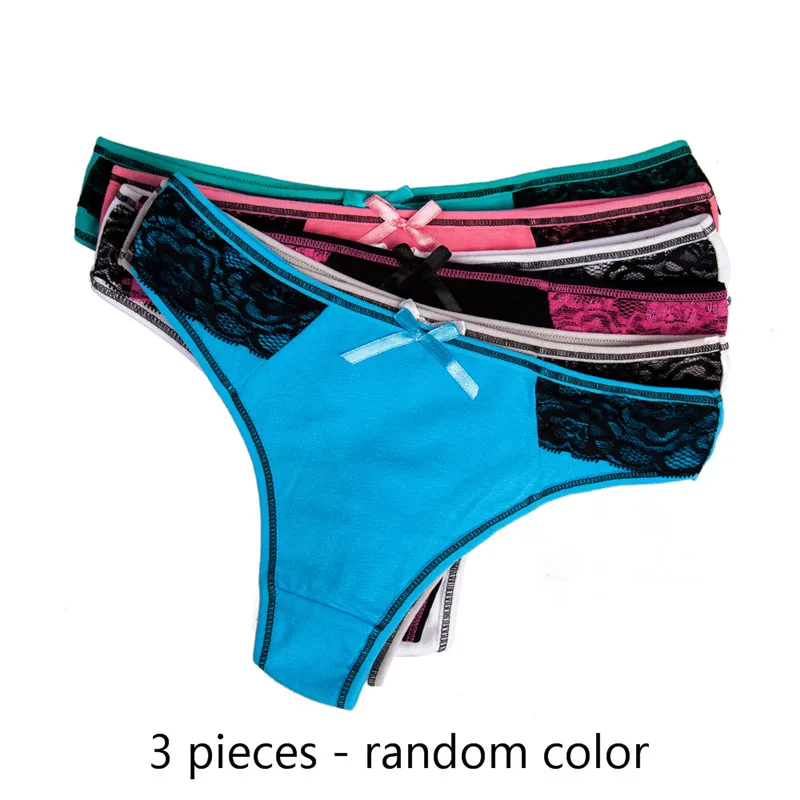 Y7335-3pcs-random YOUREGINA женские стринги с принтом нижнее белье трусики сексуальные хлопковые стринги женские бикини удобные дышащие 3 шт./лот M L XL черные - Цвет: Y7335-3pcs-random