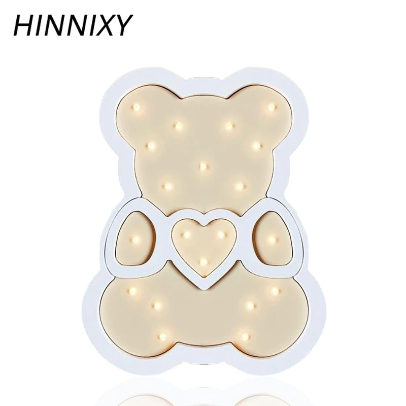 Hinnixy мультяшный медведь Ночная лампа детские ночные светильники детская