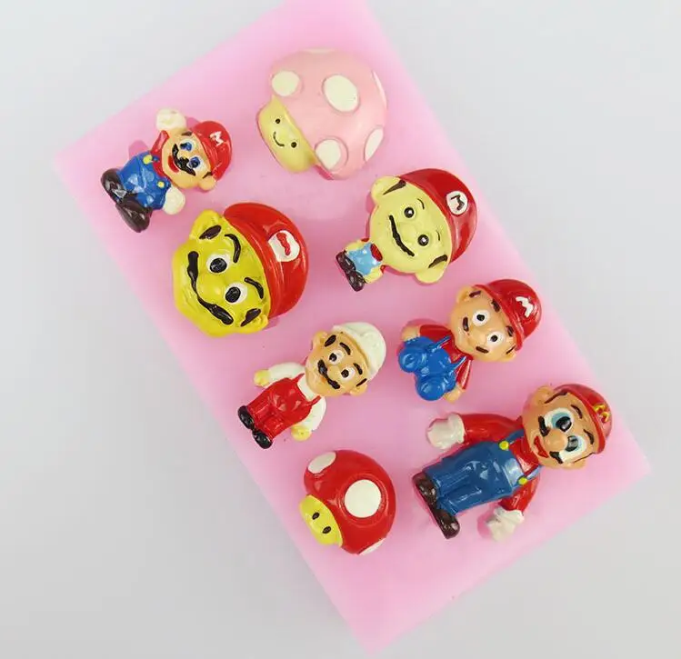 

Mario step on mushrooms new DIY chocolate mold fondant cake decoration mold food grade liquid silicone environmental protection