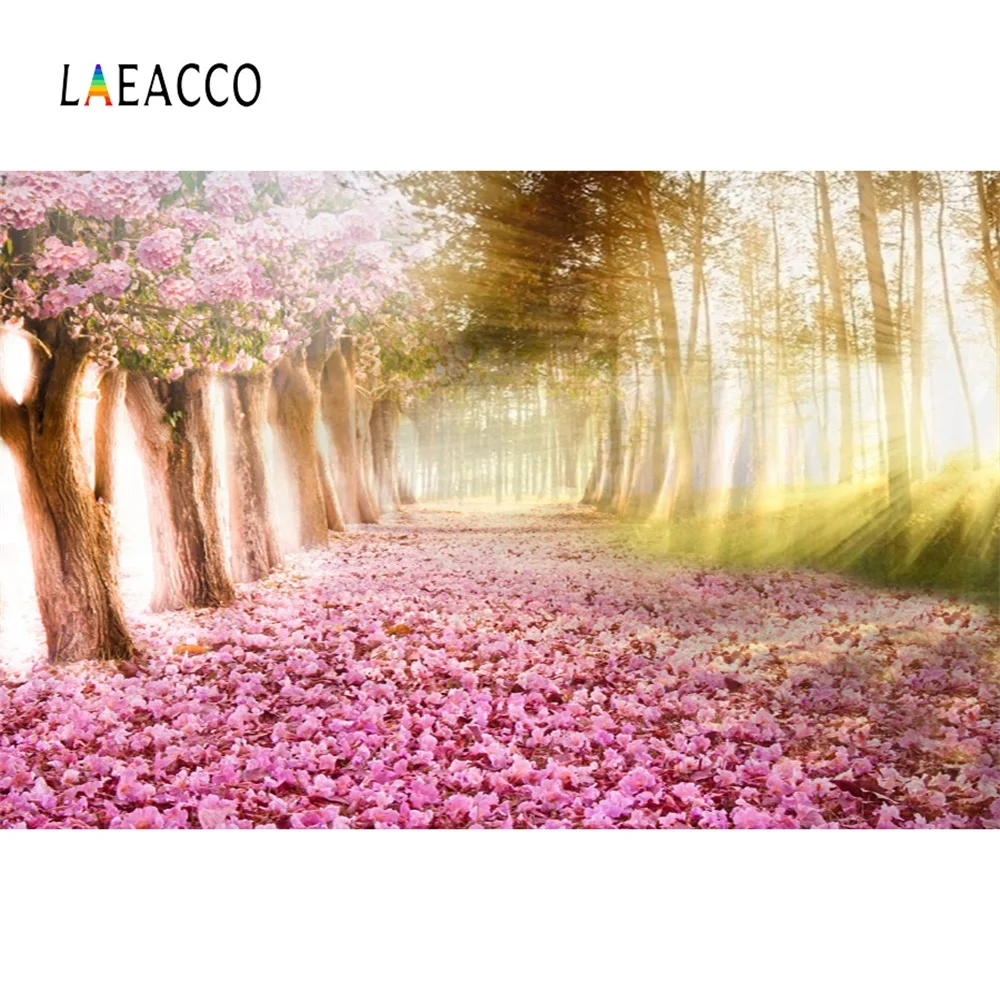 Laeacco розовый цветок авеню декорации детский фон для фото на вечеринке виниловые