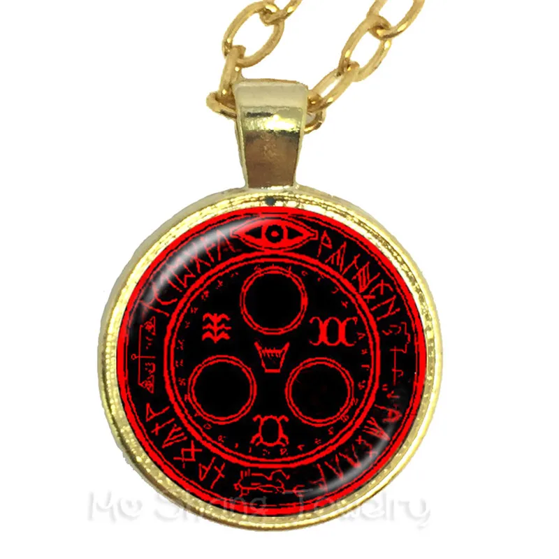 Прочный чехол Teen Wolf Цепочки и ожерелья Винтаж Pentacle Wicca Стекло медальон для
