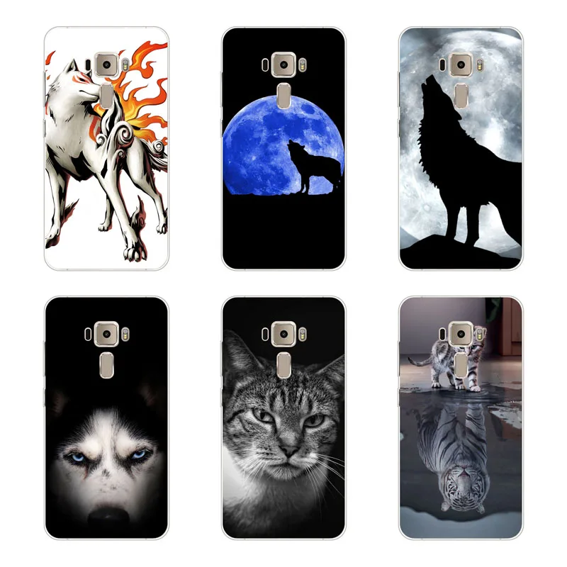 for Asus Zenfone 3 ze552kl Case Silicon Wolf beast Painting Soft TPU Back Cover ze520kl Protect Phone cases |