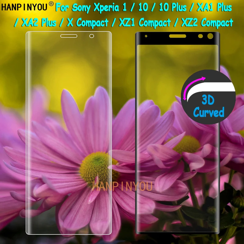 Для Sony Xperia 5 1 10 L3 XA1 XA2 Plus X XZ1 XZ2 Compact 9H 3D изогнутое полное покрытие Закаленное стекло