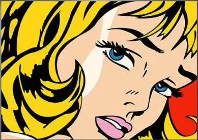 Рой Lichtenstein поп арт девушка Шелковый плакат декоративной живописи настенная