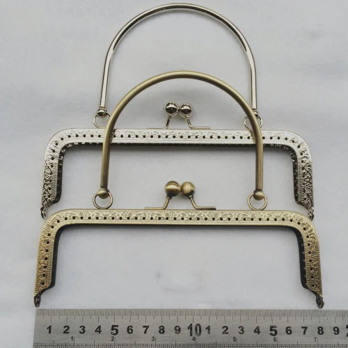 18 см старинная Бронза Серебро Цвет Женский DIY Кошелек Рамка рифленая застежка рот Золотой резной узор с ручкой 3 шт./партия