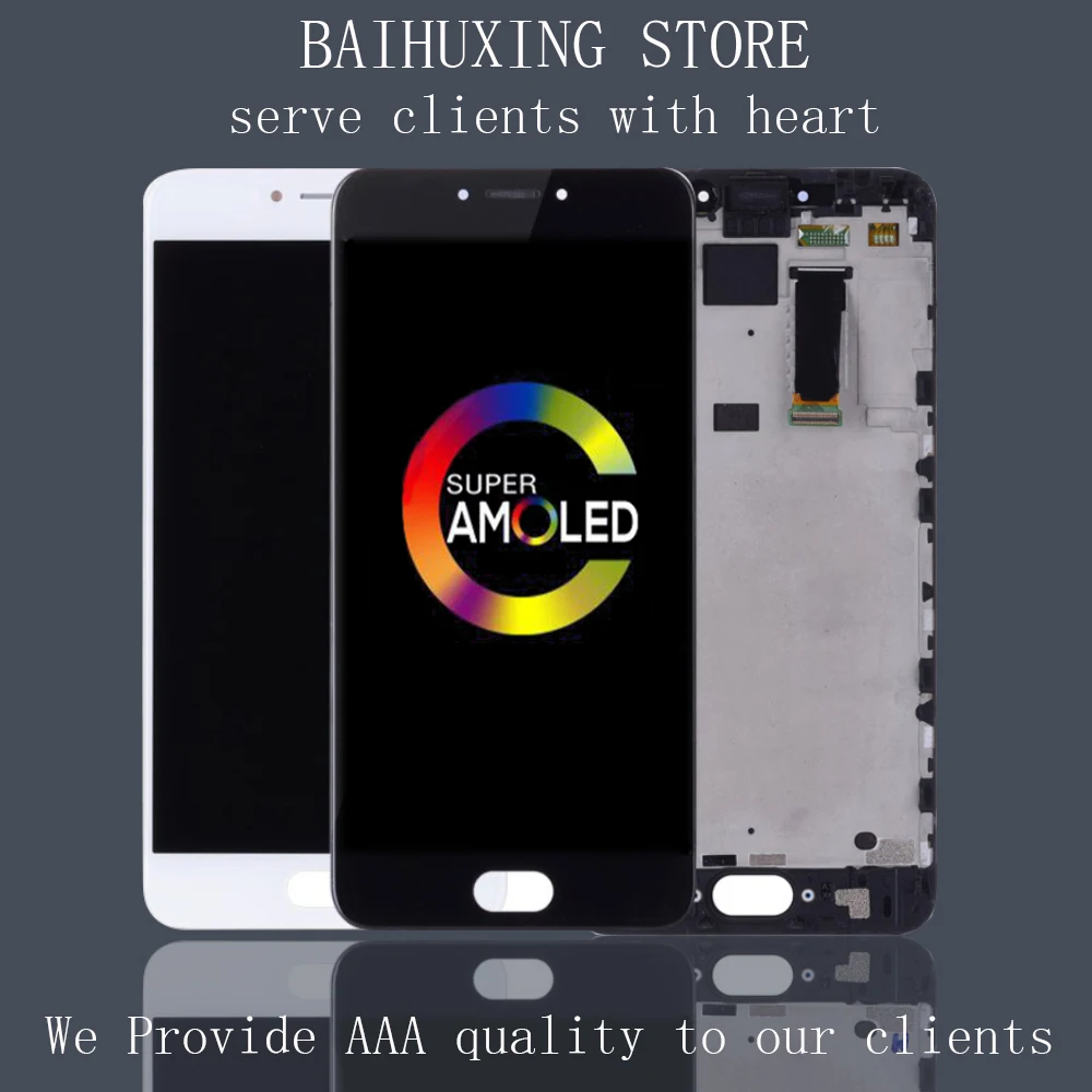 Оригинальный 5 &quotbaihuxing для MEIZU MX6 ЖК дисплей Дисплей Сенсорный экран withframe