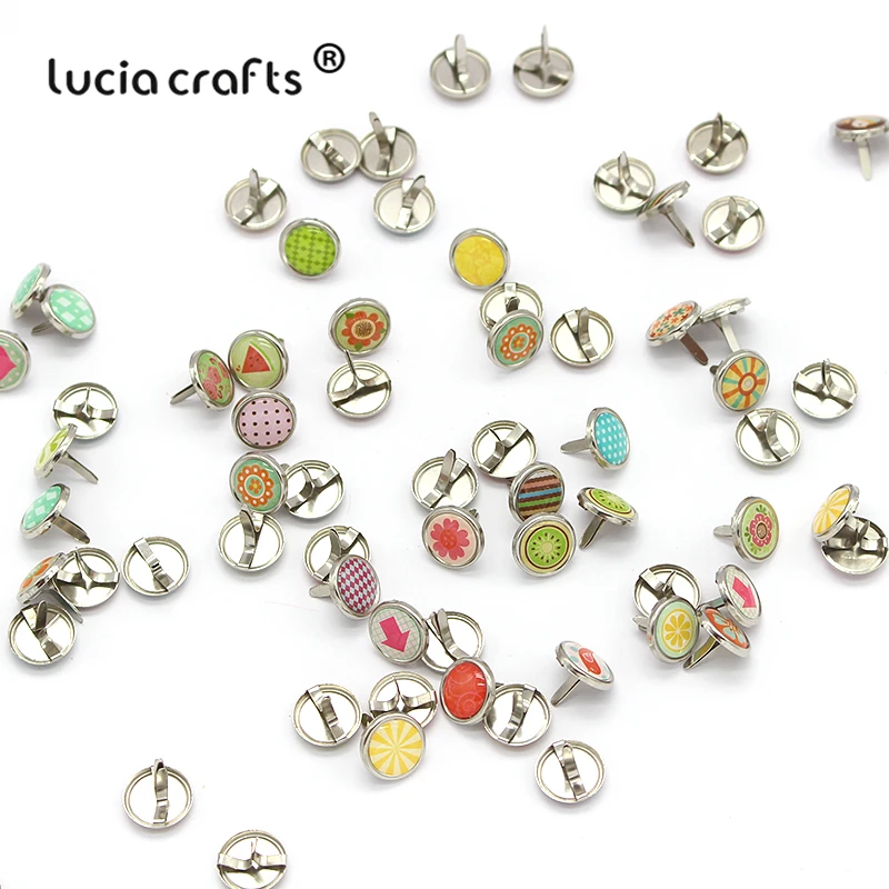 Lucia crafts 30 шт 12 мм круглый мульти-узор DIY Декор Скрапбукинг Украшение застежка Brads металлические изделия для рукоделия G0941