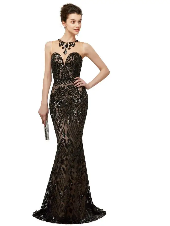 PICTURE COLOR Forevergracedress черный цвет вечерние платья с блестками Элегантный Русалка официальная Вечеринка платья большого размера индивидуальный заказ - Цвет: PICTURE COLOR